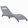 VidaXL Chaise Longue avec Coussin Chaise Longue de Patio Transat de Terrasse Bain de Soleil de Jardin Piscine Extérieur Gris 3064055