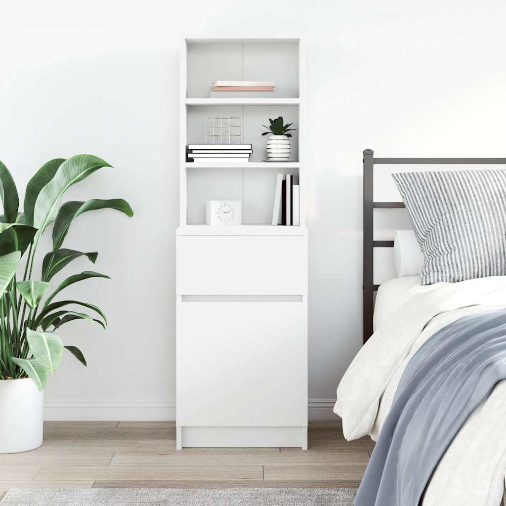 Nightstand White 39 x 35 x 125 cm Engineered Wood