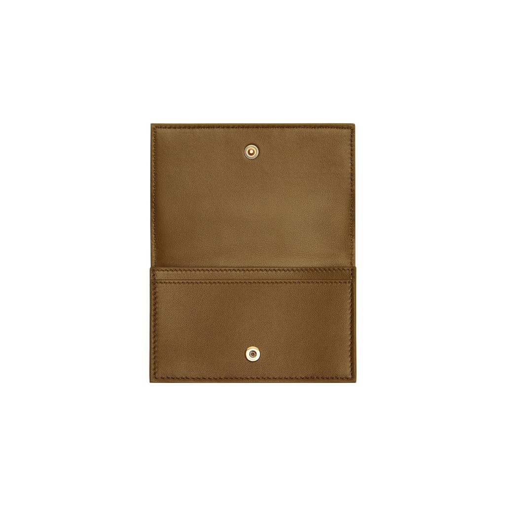 Bottega Veneta Intreccio Woven Pattern Snap Closure Leather Card Holder Women accessories Acorn 651396VCQC47745