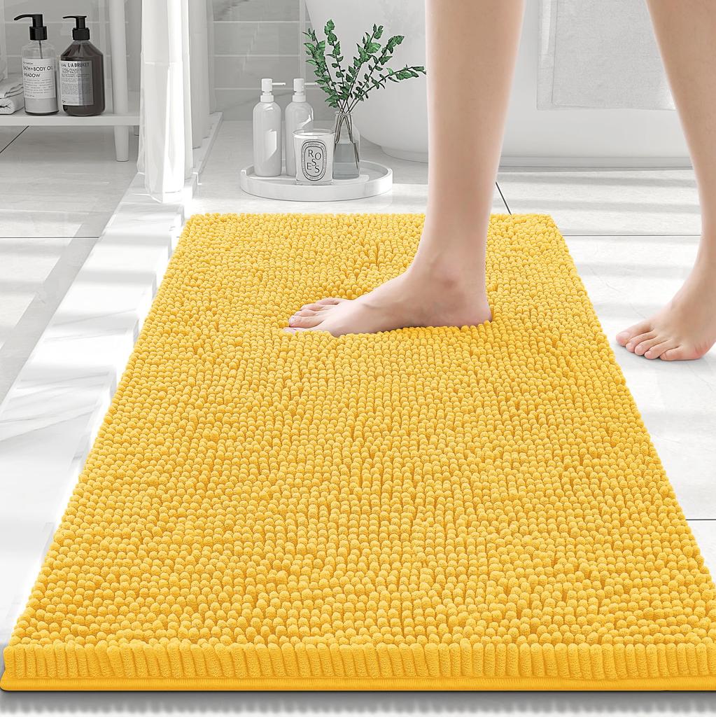 Olanly Шениловый коврик для ванной Модный Нескользящий Мягкий Пушистый Коврик для ванной Супервпитывающий Коврик для пола Моющийся Коврик для ванной
