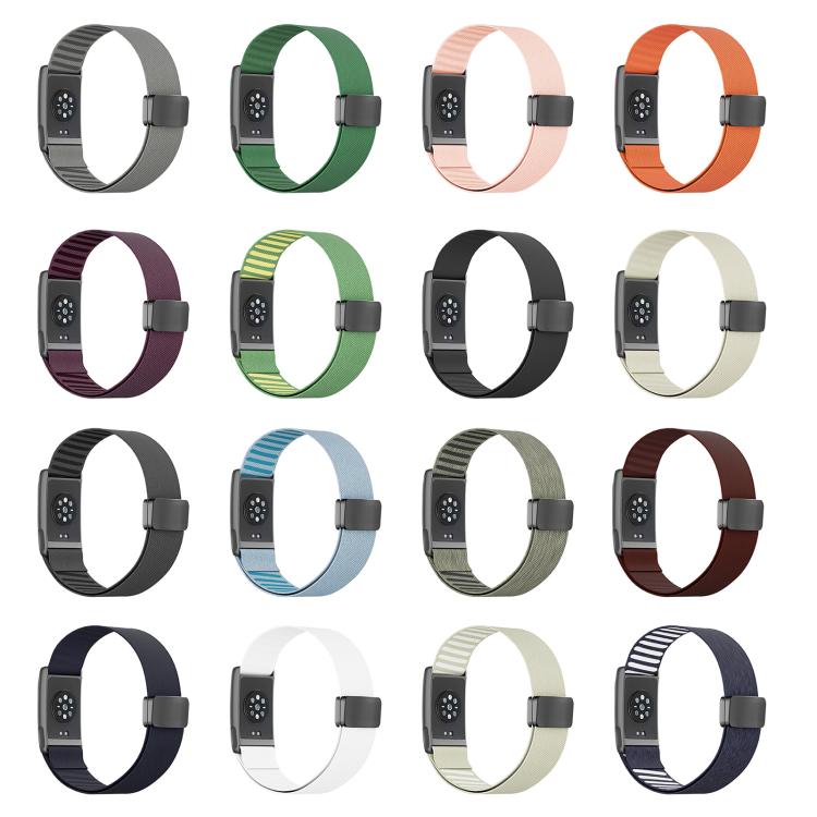 Metal Frame Magnetic Clasp Inner Twill Nylon Arm Band for Amazfit Helio Replacement Strap