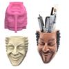 Unique Plant Flower Pot Mould Uncle Face Silicone Mold Succulent Planter Epoxy Resin Mold Garden Figurines Outdoor