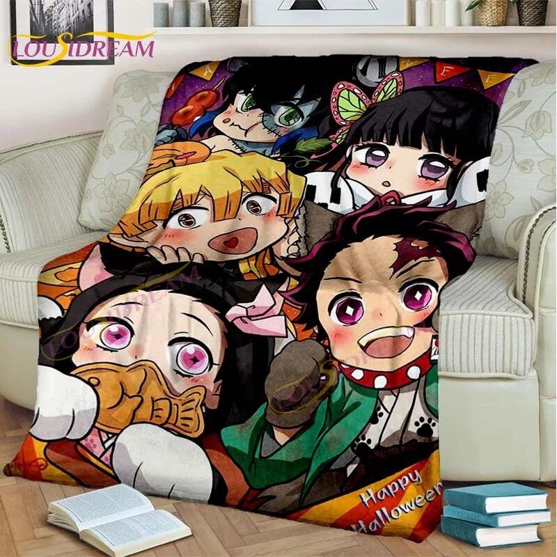 Одеяло японского аниме «Убийца демонов», мультяшное одеяло Tomioka Giyuu, одеяло, чехол на стул, одеяло, кровать, диван, покрывало, вентилятор, подарок