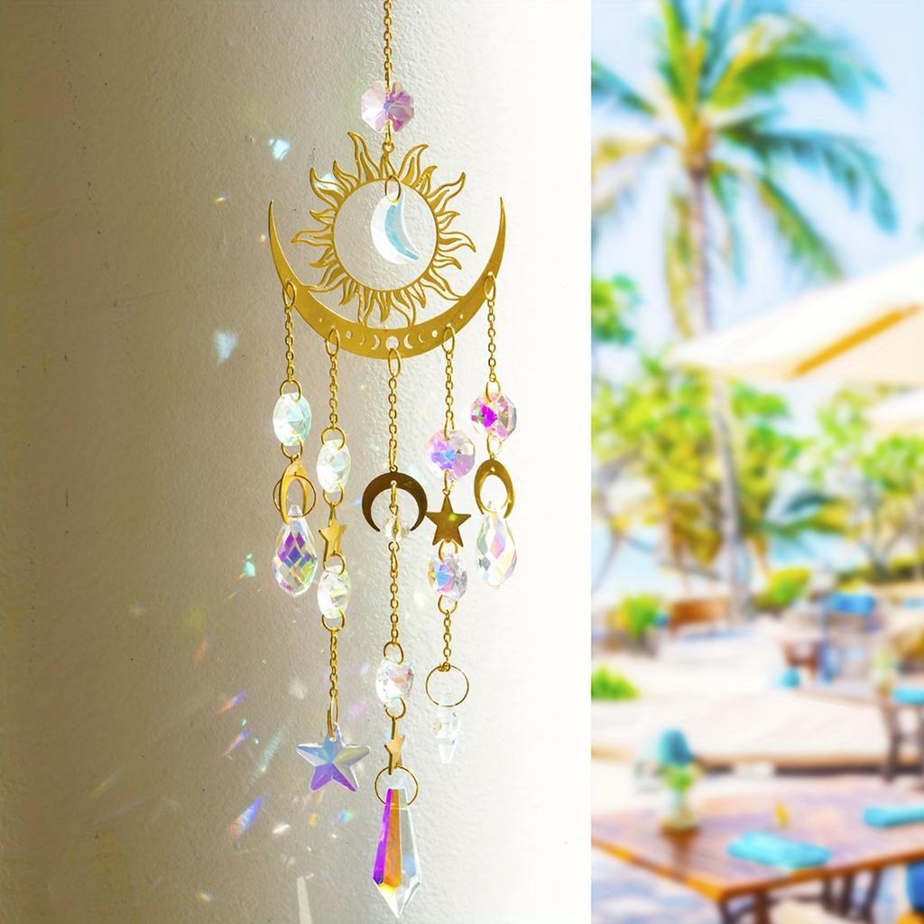 1pc Star Moon Wind Chime Pendant Cross Border Exclusive Crafts Garden Decoration Pendant Sun Catcher