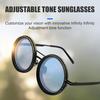 Мужские круглые поляризованные солнцезащитные очки с усовершенствованной технологией фильтра нейтральной плотности Infinity Dimming для комфорта Многофункциональные очки для повседневного использования на открытом воздухе