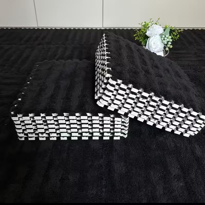 Коврик-пазл из ЭВА-пены с плюшевым покрытием, 30x30 см, мягкие ковровые плитки, игровой коврик, нескользящий ковер-пазл для домашней гостиной
