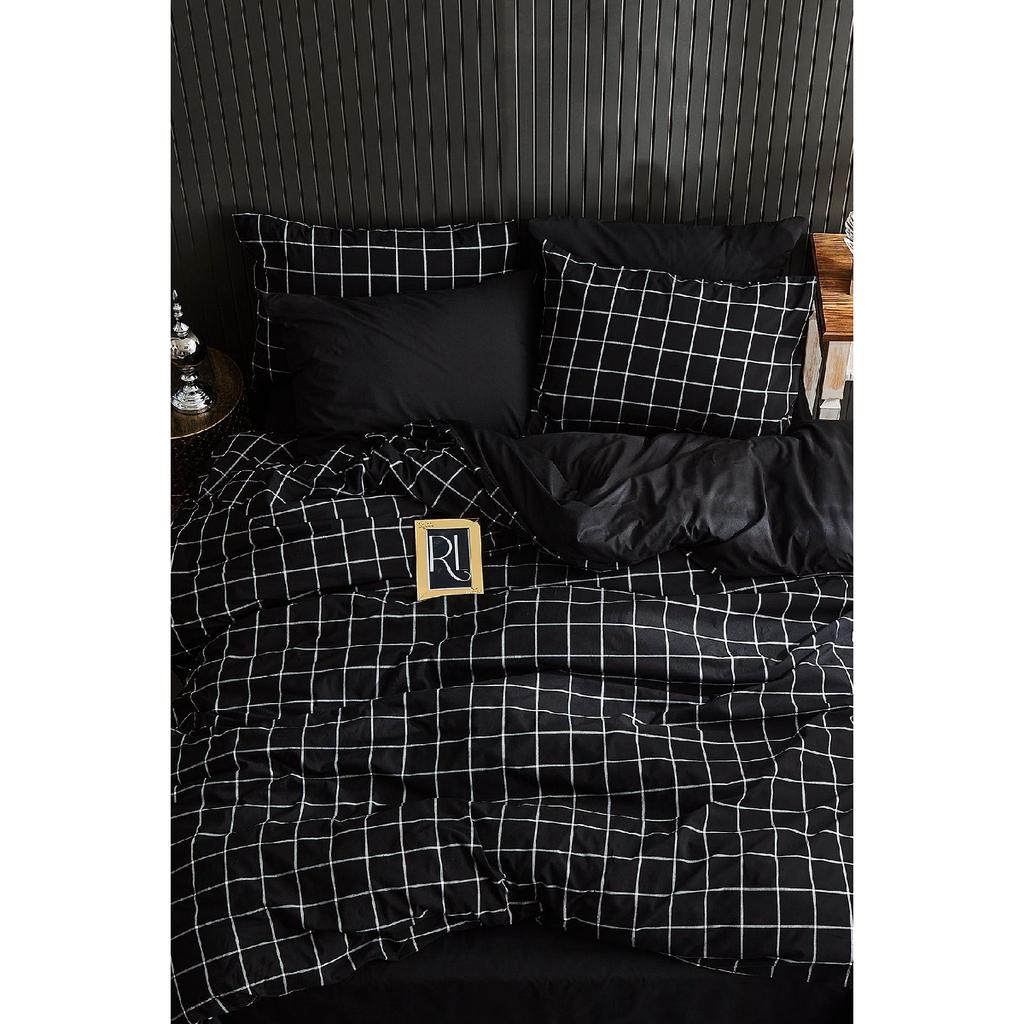 Двойной комплект пододеяльников в черную клетку (без листа)