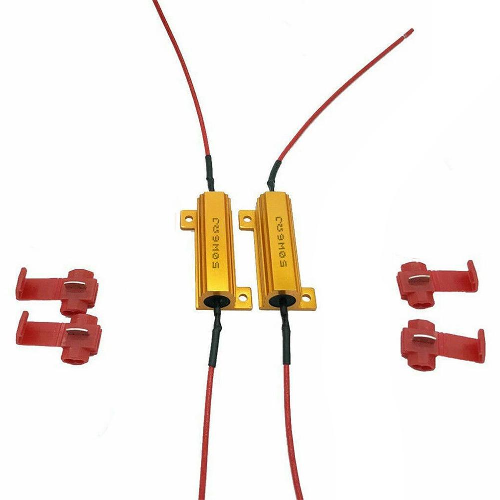 2/4 шт. 6 Ом 50 В Резистор нагрузки Декодер против мерцания Для светодиодной лампы Дневных ходовых огней Заднего хода Поворотного сигнала Противотуманной фары