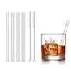 15cm Short Glass Straws 4pcs 6" Reusable Drinking Straws Dishwasher Safe Eco-Friendly Cocktail Straws for Smoothies Milkshake