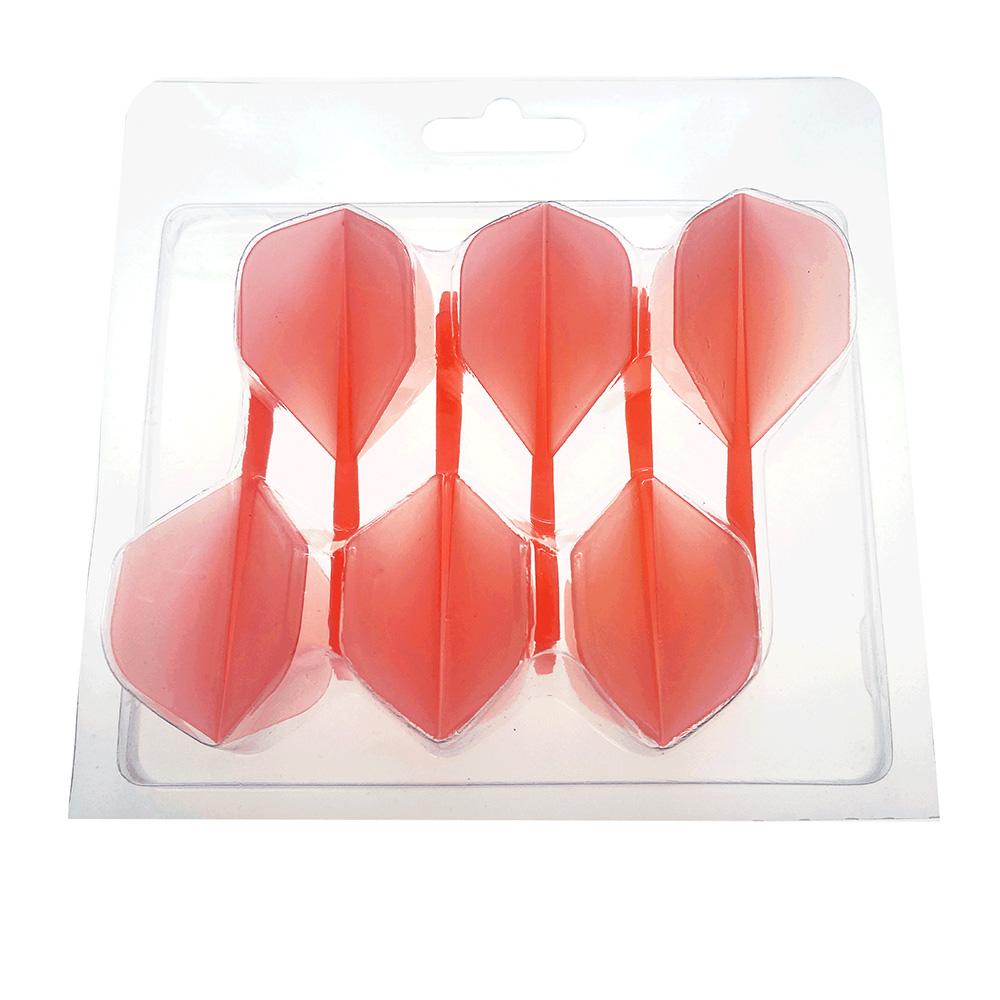 Plastic One Dart Shape Transparent Tail Anti-throw Durable Dart Flights Red Colours 6pcs/box LT04-6pcs