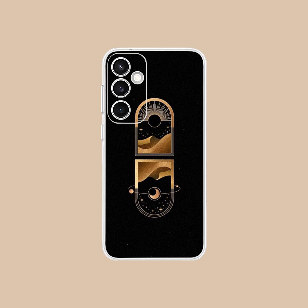 Sun Moon Mobile Cell Phone Case for Samsung Galaxy S25 S24 S23 S22 S21Plus FE Ultra Clear Colorful Cover Luxury Cellphones