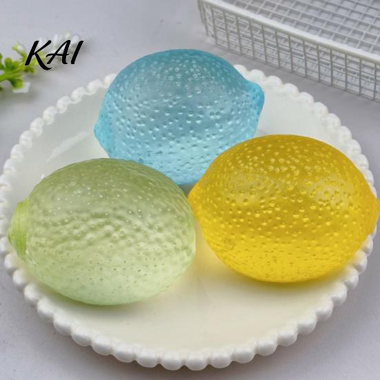 Office Desk Toys Clear Lemon Stress Relief Toy, Textured Ball Fidget Hand Therapy Exercisers Fake Fruit Squeeze Sensory Toy for Relaxation Relievers