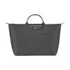 Le Pliage Green 45 Модная однотонная сумка-тоут для путешествий на кнопке-молнии без плечевого ремня, холст с кожаной отделкой, большая 1624919P66