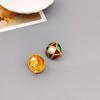 Ретро Красочные Эмалевые Жемчужные Клипсы: Модные серьги из латуни с покрытием из 18-каратного золота