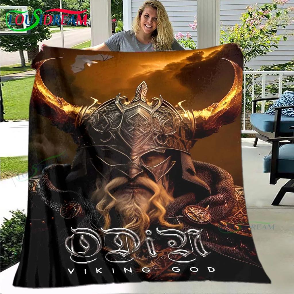 Nordic Viking Mythology Soft Blanket Sports Living Room Bedroom Sofa Bed Blanket Birthday Gift Travel Office Lunch Break Blanket