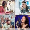 Podcast Equipment Bundle with BM800 Microphone and V8 Sound Card Podcast Microphone Bundle Metal Shock Mount for Phone PC DJ