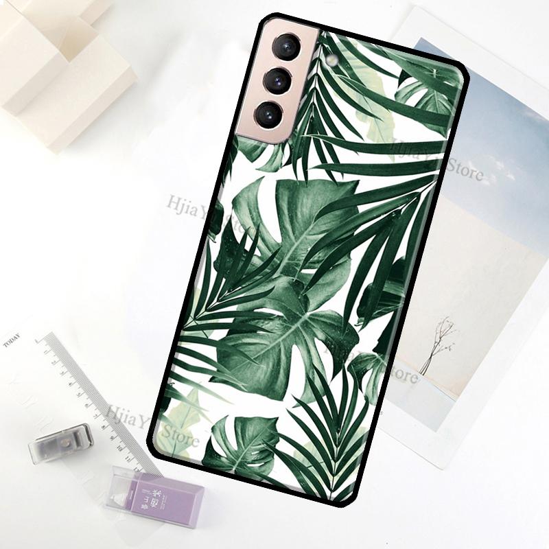 Leaves Monstera Green Case For Samsung Galaxy S23 Ultra Note 20 10 S9 S10 Plus S20 S21 FE S22 Ultra Phone Cover
