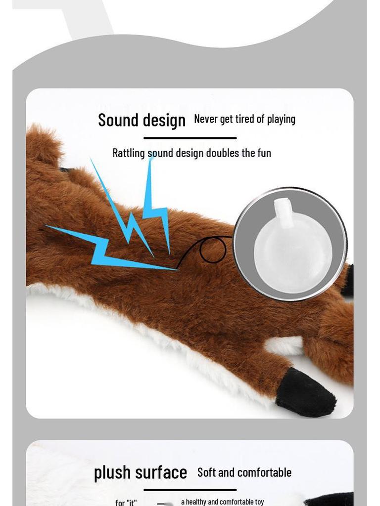Plush Leather Squirrel Dog Toy with Sound for Teething and Self-Play