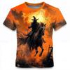 2026 Halloween Theme Men's Pumpkin T Shirt Short Sleeve T Shirt 3D Print Crew Neck Shirt Horror Party Street Casual Tees Tops