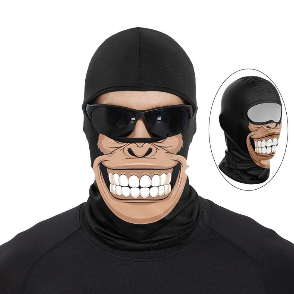 Дышащая велосипедная полнолицевая маска забавный рот обезьяны череп головной убор для верховой езды велосипедное снаряжение