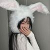 Ушастая шапка с капюшоном, теплая осень и зима для фотографирования, милая шапка с кроличьими ушками