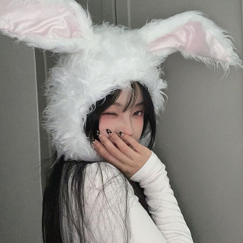 Ушастая шапка с капюшоном, теплая осень и зима для фотографирования, милая шапка с кроличьими ушками