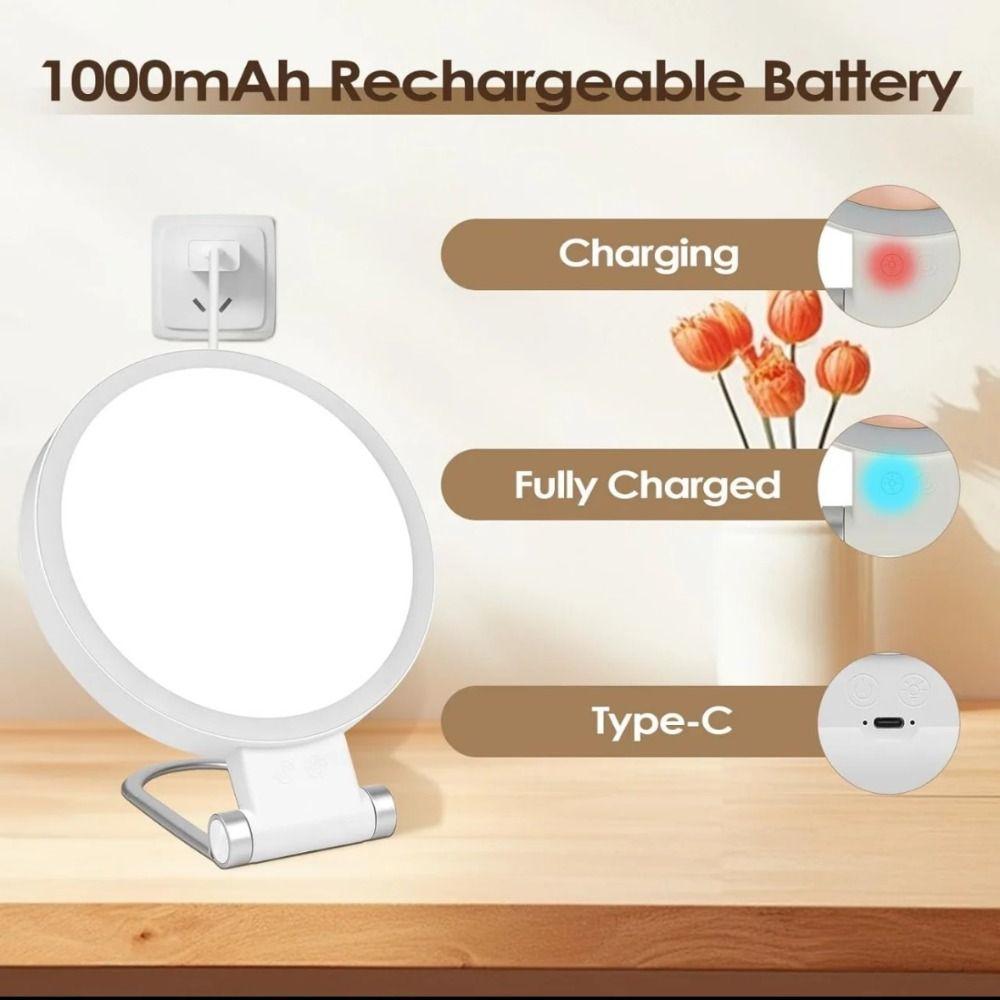 3 Color Modes Makeup Mirror with Light Foldable Travel Mirror High Quality Magnifying Mirror