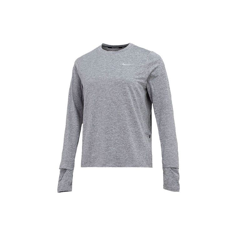 Nike Running Dri-Fit Long Sleeve T-Shirt Women Tops Grey CU3278-084