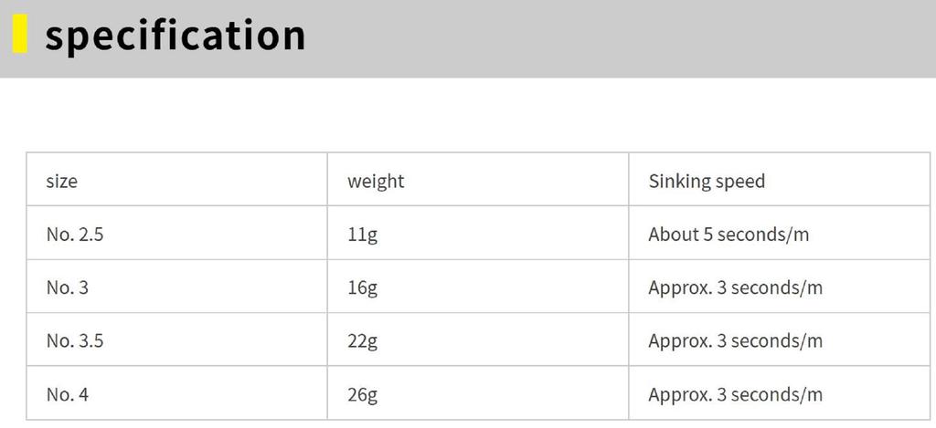 Yamashita Live Egi-O-K Squid Jig 3.0-16 Grams-3 Sec Per M 073 (3178)