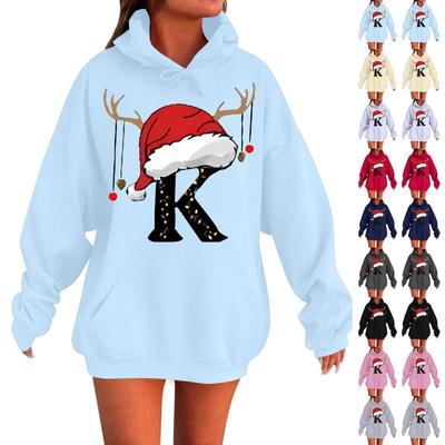 Женская мода повседневная толстовка с капюшоном с длинным рукавом и круглым вырезом с карманами