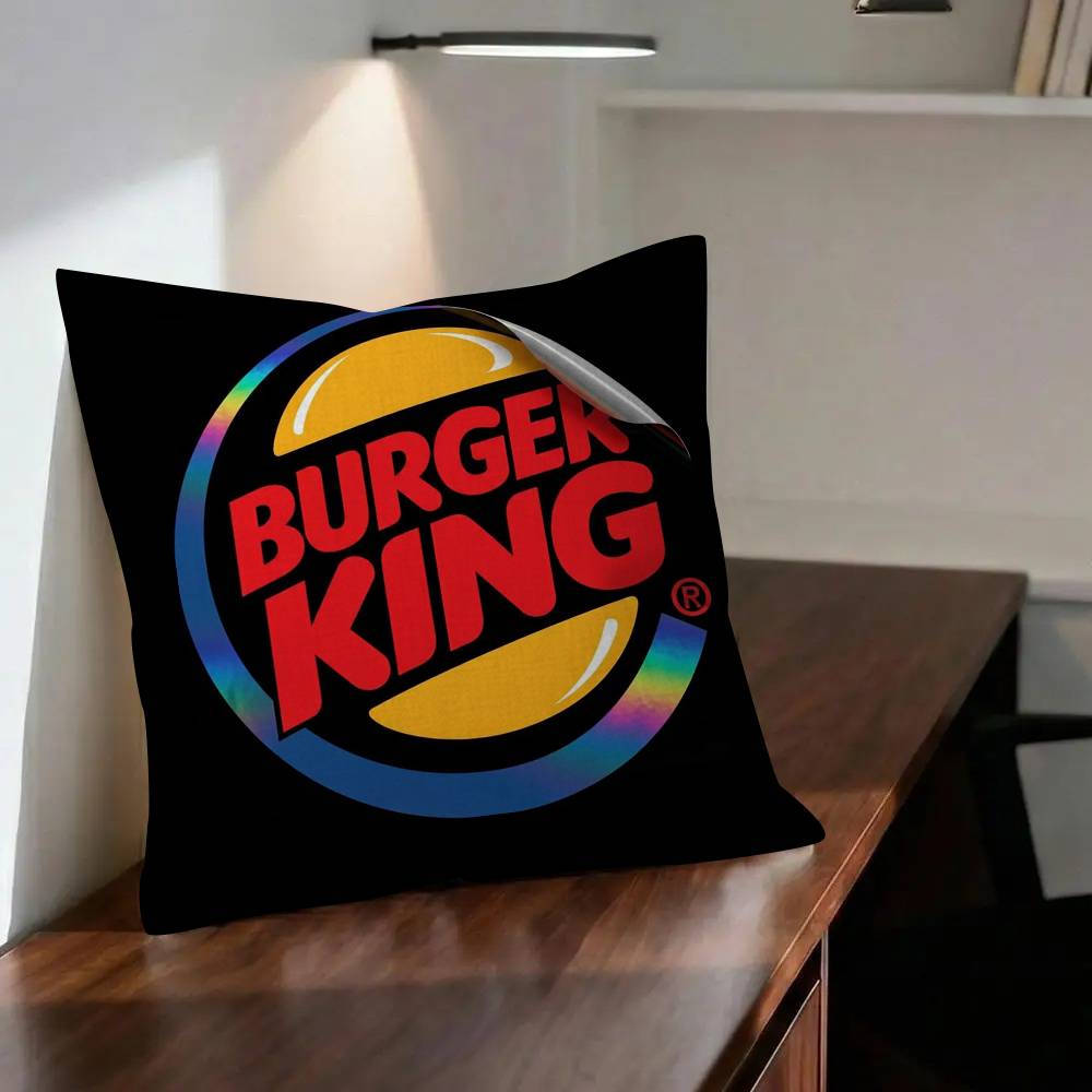 Pillow anime Cushion Cover x Polyester Sofa Cushions Decorative Throw Pillows Home Decoration Pillowcover Logo Burger King