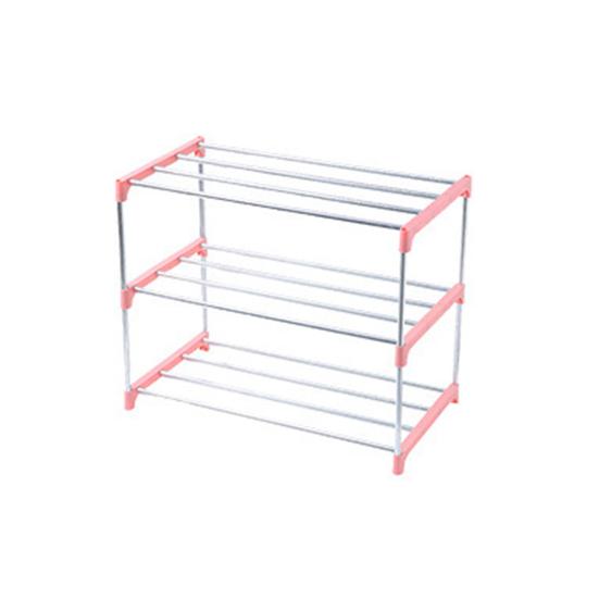 HOW-E 3/4 Layers Shoe Rack Assembled Easy Installation Stainless Steel Household Slipper Storage Shelf