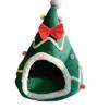 Winter Warm Pet Nest: Christmas Cat & Dog Igloo Bed with Bowknot