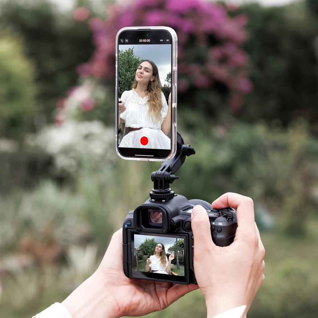 JJC Держатель для смартфона с холодным башмаком Magsafe Держатель для смартфона с камерой Штатив Магнит с отверстием для винта с холодным башмаком Крепится к горячему башмаку камеры Регулировка угла