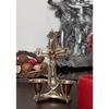 Brass Crucifix Cross Statue | Idol Jesus Christ On Cross with Candle Stand Prayer | Worship Home Office Decoration Golden Antique Finish (5 Inch) New