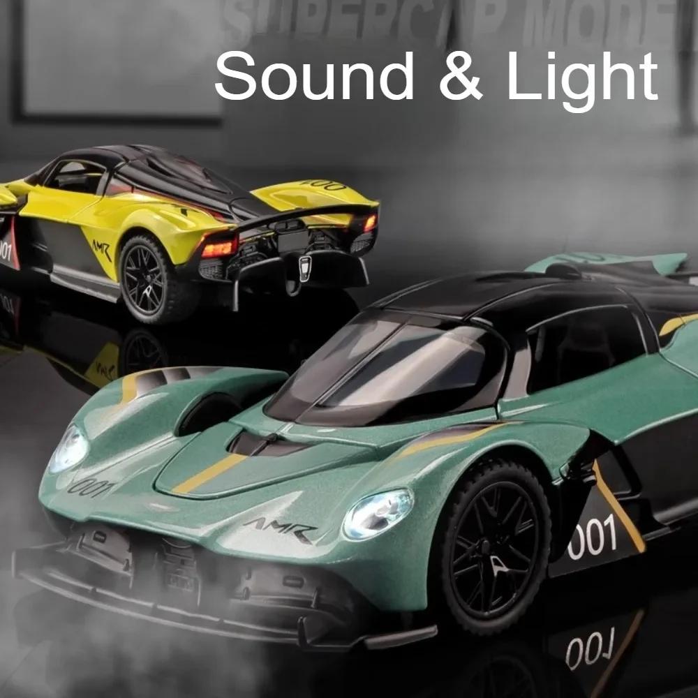 New 1:32 Aston Martin Valkyrie AMR 001 Super Sports Car Alloy Diecast Metal Model Car Sound & Light Collecting Hobbies Birthday Gift