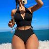 2024 Санья Сексуальный Слитный Купальник Бикини Халтер на Шнуровке Женский Купальник Горячий Стиль