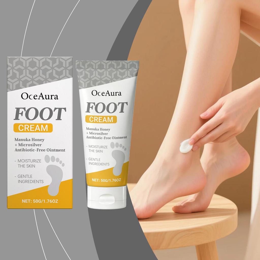 OceAura Moisturizing Hydrating Foot Cream - Enriched with Plant Extracts, Nourishes and Refreshes the Feet