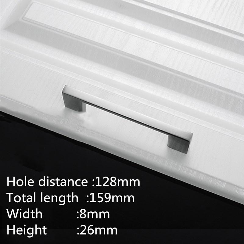 KK&FING 1PC Simple Black Aluminum Kitchen Cabinet Door Handles Drawer Pulls Glass Cabinet Wardrobe Door Pulls Furniture Hardware