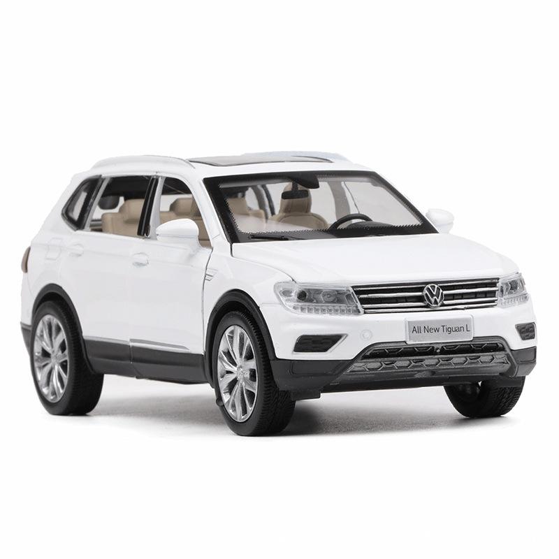 Масштаб 1/32 Tiguan L, литая под давлением модель автомобиля из сплава, модель игрушечного автомобиля со звуком и светом, детская игрушка-автомобиль с откидной спинкой, выставки коллекций праздничных подарков