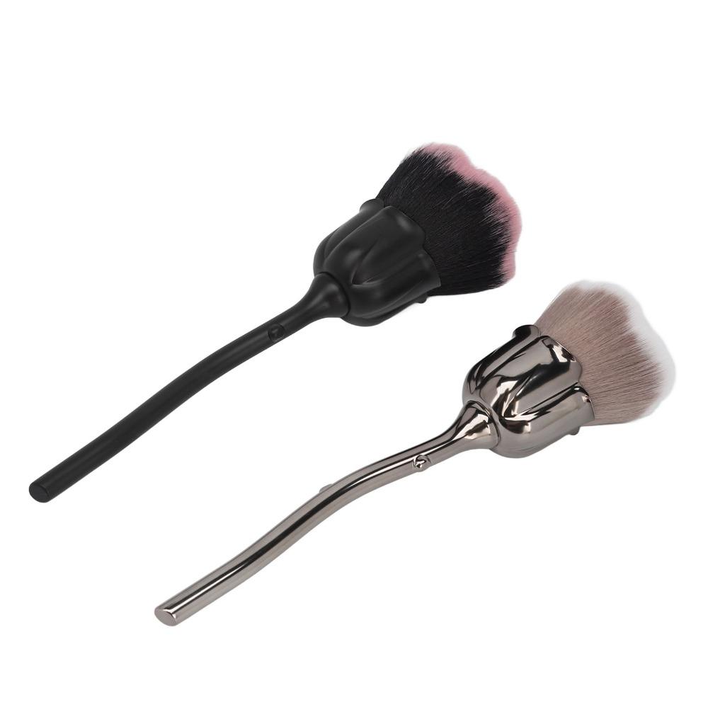 2pcs Fluffy Texture Fluffy Powder Brush Nail Art Dust Remover Brush Salon Manicure Work