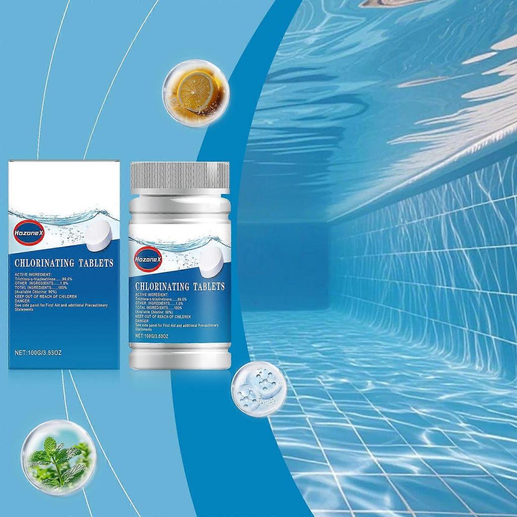 HozoneX Pool Effervescent Tablets, Multi-Functional Cleaner for Pool Water Refreshing
