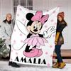 Pink Minnie Flannel Fleece Blanket Cozy Warm Throw Blanket For Couch Bed Travel All Season Use