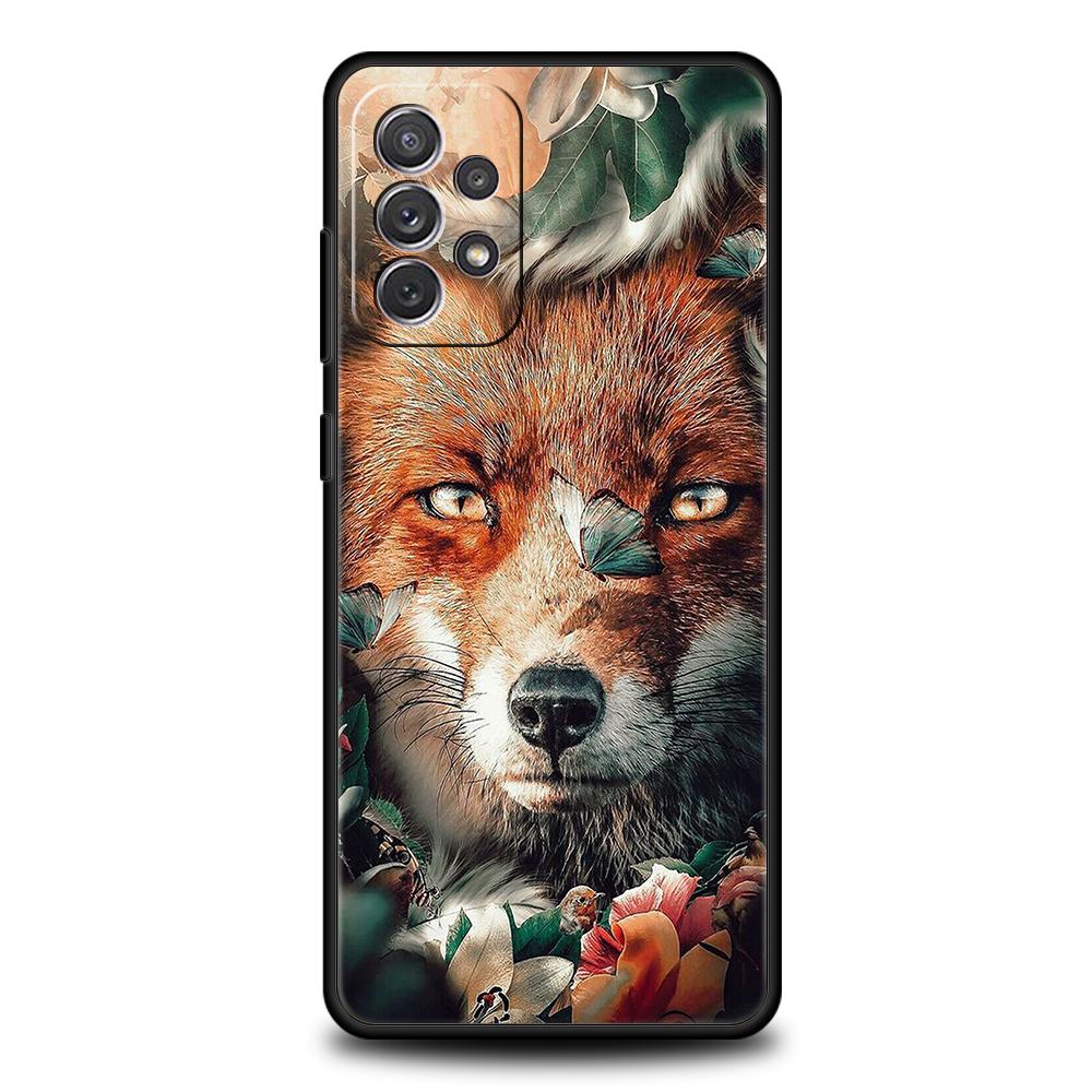 Чехол для телефона с лисой для Samsung Galaxy A15 A14 A25 A54 A34 A51 A71 A72 A73 A32 A52 A52S A11 A21S A31 A41 5G Мягкий чехол-сумка
