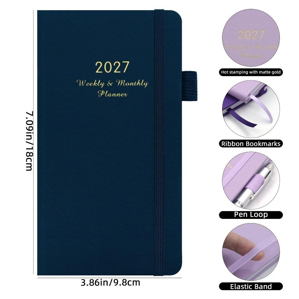 A6 2027 Schedule Planner Notepad Lightweight Office Work Planner To-do List Notebook Yearly Record