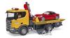 Toy Tow Truck Bruder Scania Super R Yellow with Removable Roof Roadster Model BR03552