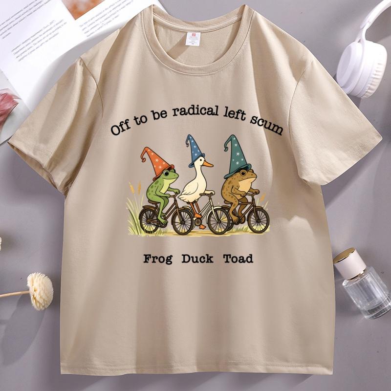 Off To Be Radical Left Scum T Shirt Men Women Casual Frog Duck Toad Tshirt Humor Tee Cotton Sh