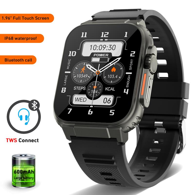 Amoled Full Touch Смарт-часы для мужчин, аккумулятор 600 мАч, гарнитура TWS, Bluetooth, часы для звонков, водонепроницаемые, Ip68, спортивные Смарт-часы для женщин