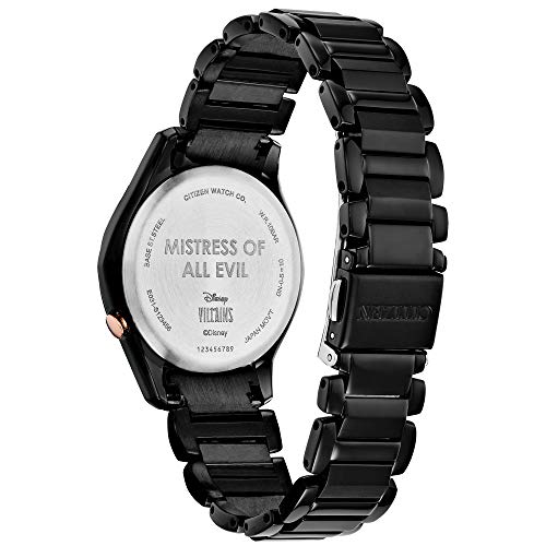 Citizen Eco-Drive Maleficent EM0595-51W Women's Analog Solar Watch, Black and Rose Gold, Overseas Model