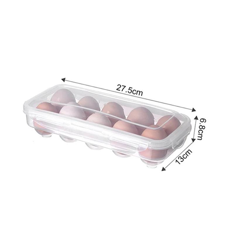 1/1pc 11Grids Egg Storage Box with Lid Kitchen Refrigerator Egg Container Fridge Eggs Organizer Tray Shock Impact Resistant Rack